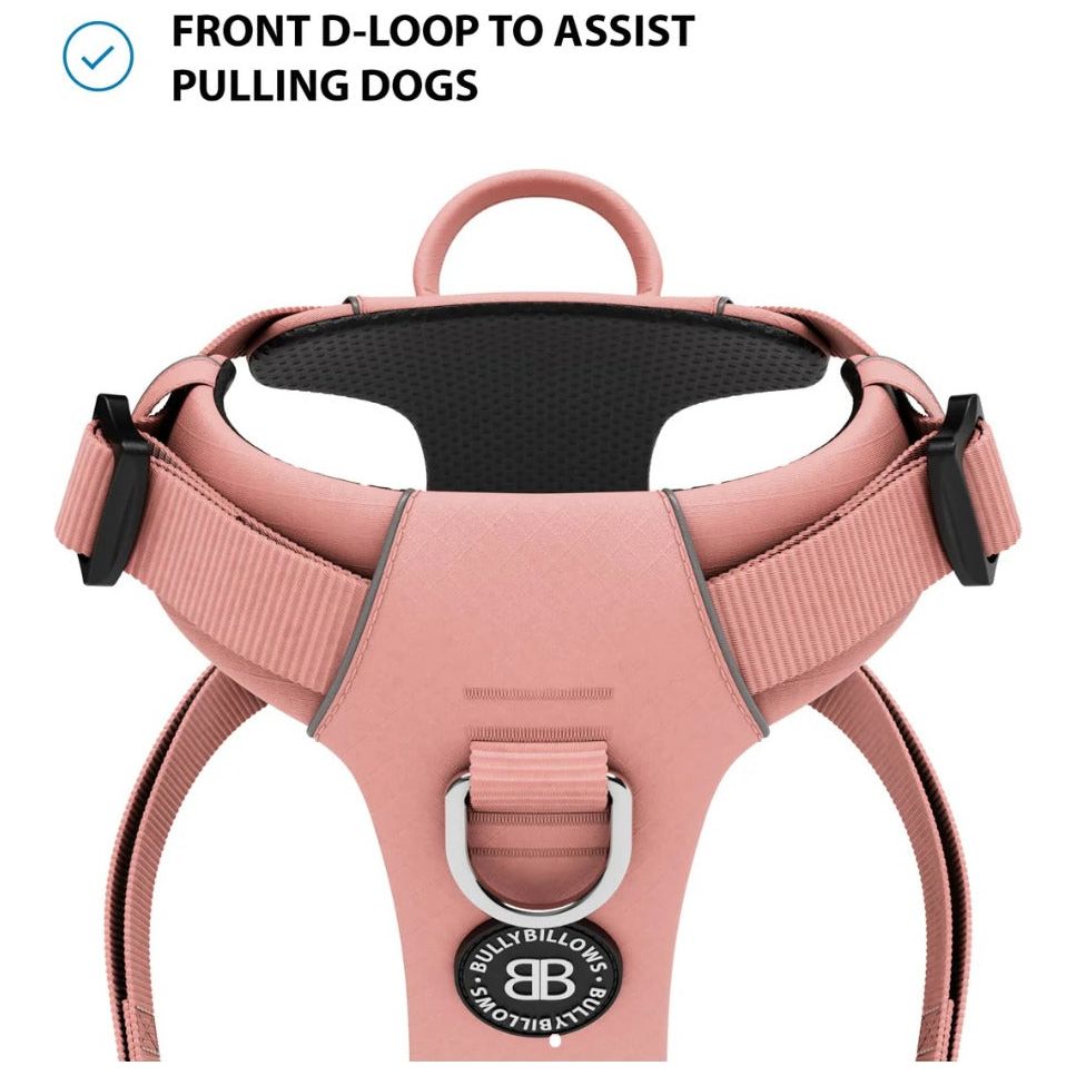 Bully Billows Air Mesh Harness - Anti-Pull, With Handle - Pink