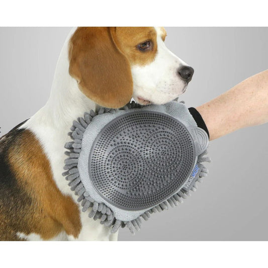 MuttMOP Deluxe Grooming Mitt - Grey