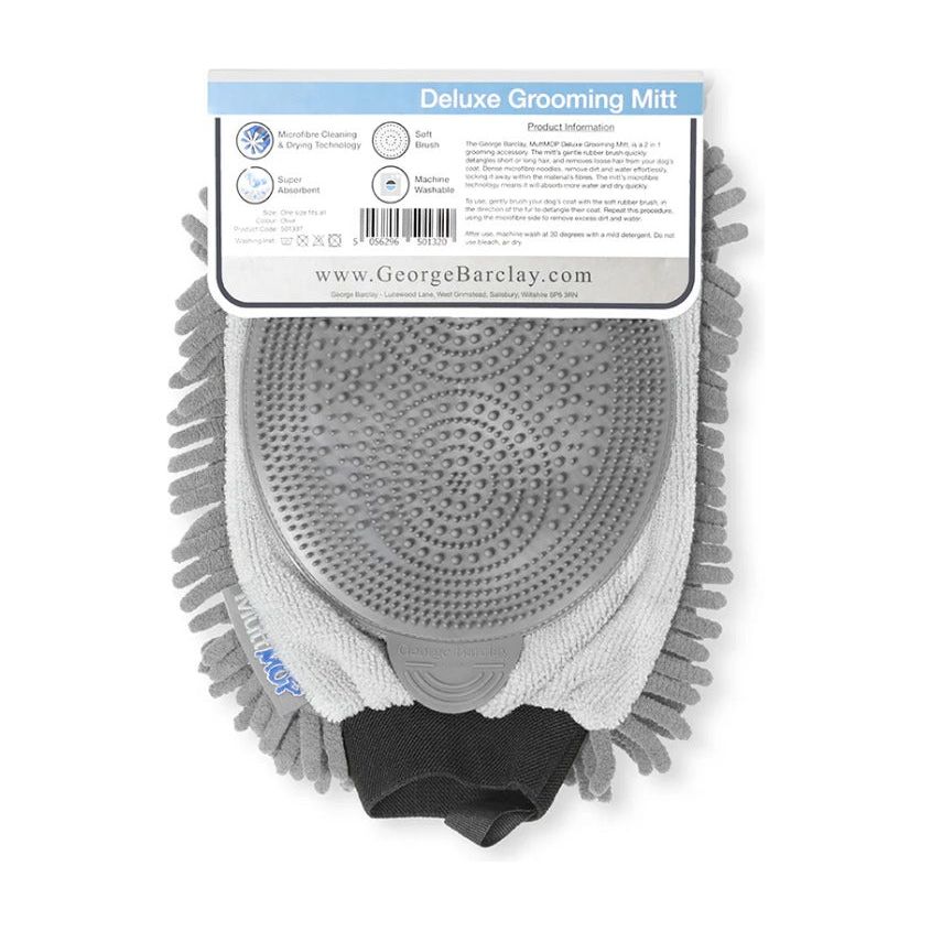 MuttMOP Deluxe Grooming Mitt - Grey