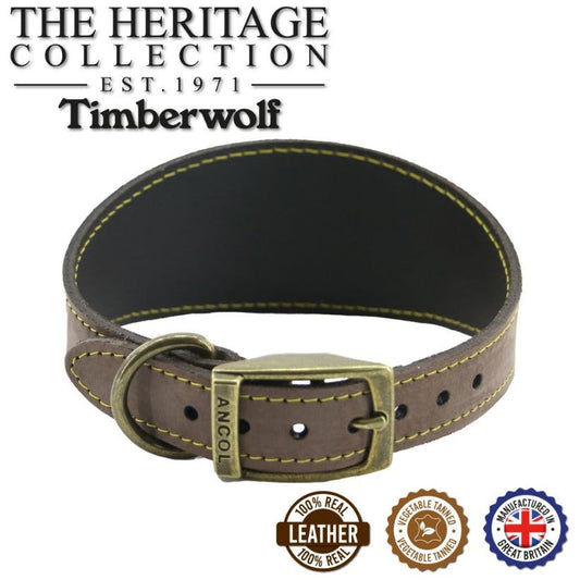 Timberwolf Greyhound Leather Collar 34 - 43 cm - Sable