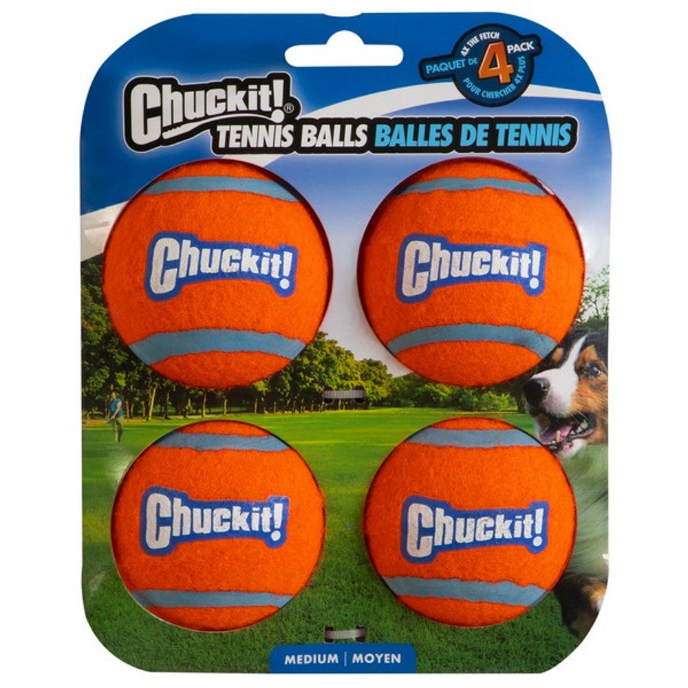 Chuckit Tennis Ball 4 Pack Medium