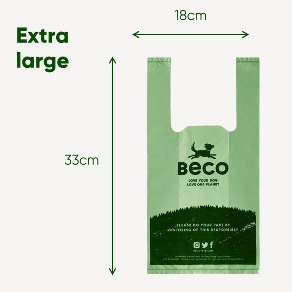 Beco Bio-Degradable Poop Bags With Tie Handles - 120 Bags