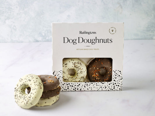 Ruffingtons Dog Doughnuts – 4 Pack Dog Treats - Sniff & Bark