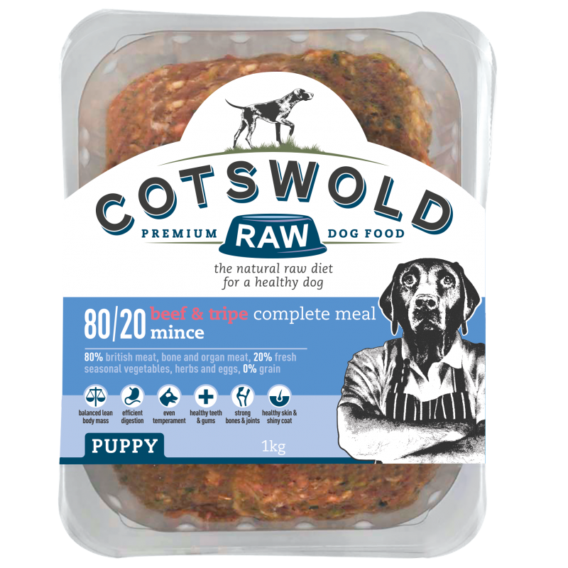 Cotswold Raw Puppy Beef and Tripe Mince - 1 kg