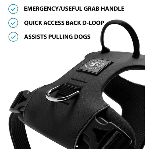 Bully Billows Air Mesh Harness - Anti-Pull Harness - Black