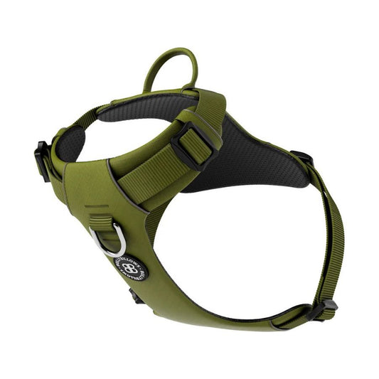 Bully Billows Air Mesh Harness - Anti-Pull, With Handle - Olive Green