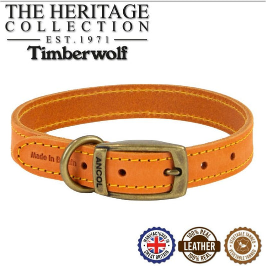 Timberwolf Leather Collar - Mustard