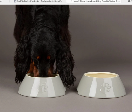 Scruffs Icon Long Eared Dog Bowl – Light Grey