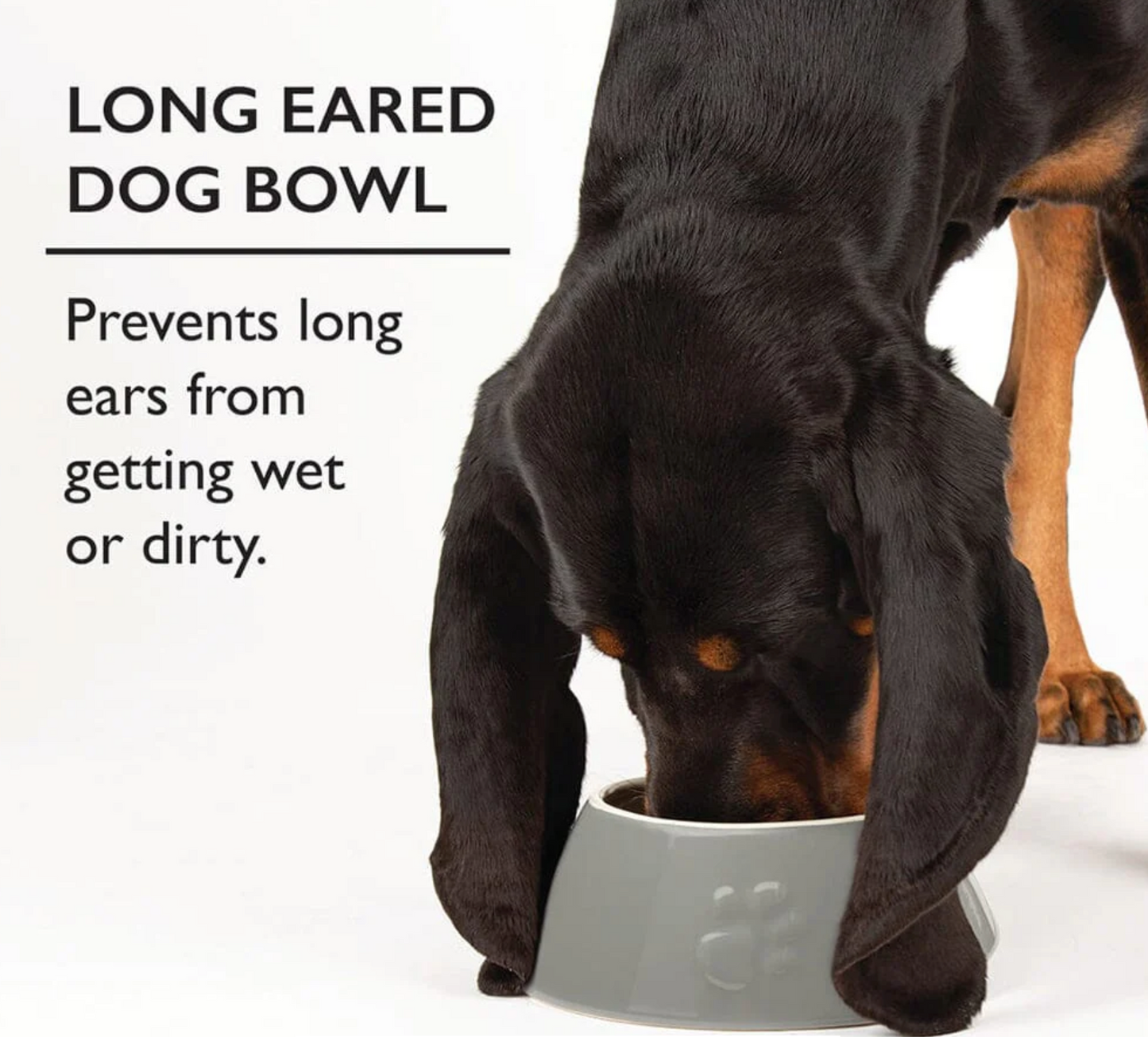 Scruffs Icon Long Eared Dog Bowl – Light Grey