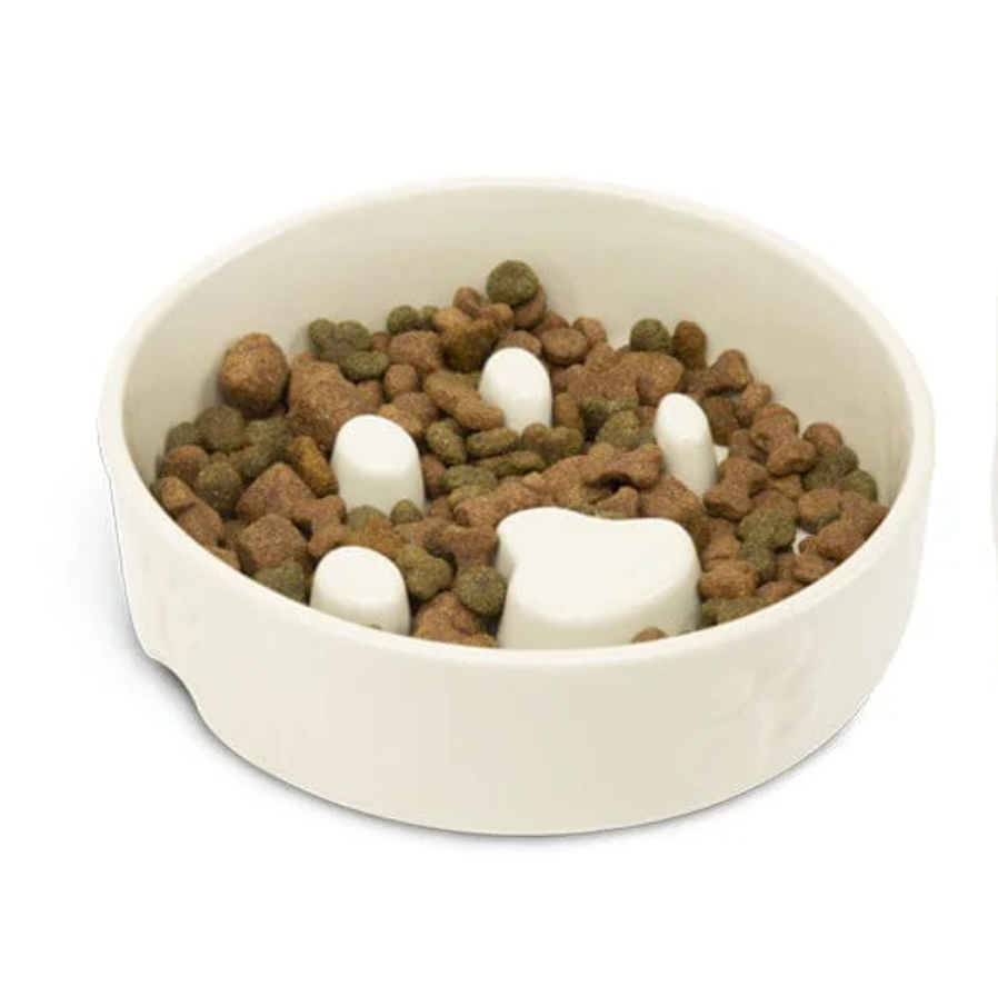 Scruffs Icon Slow Feeder Dog Bowl – Cream (20cm)
