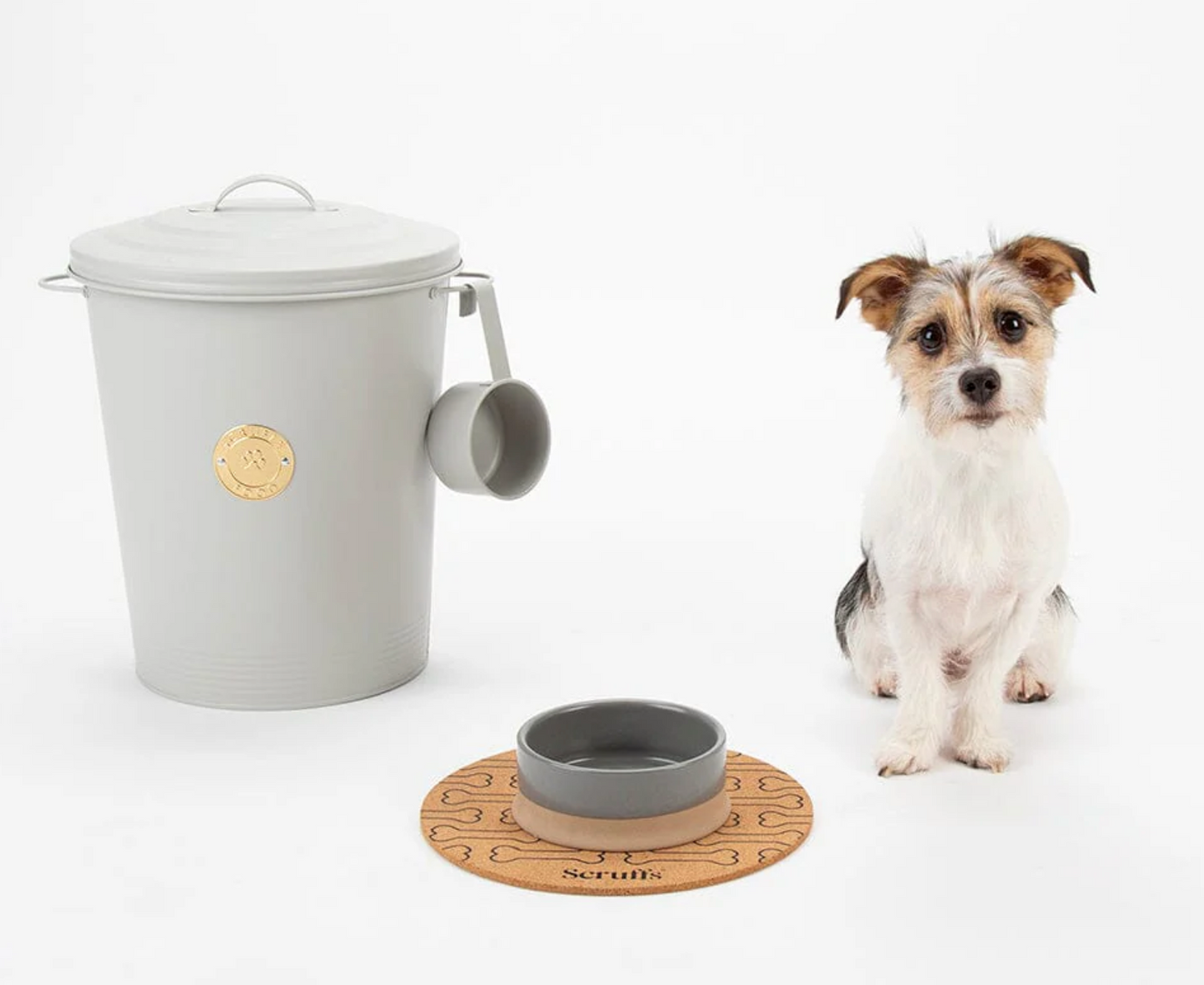 Scruffs Cantina 4L Pet Food Storage Canister – Light Grey