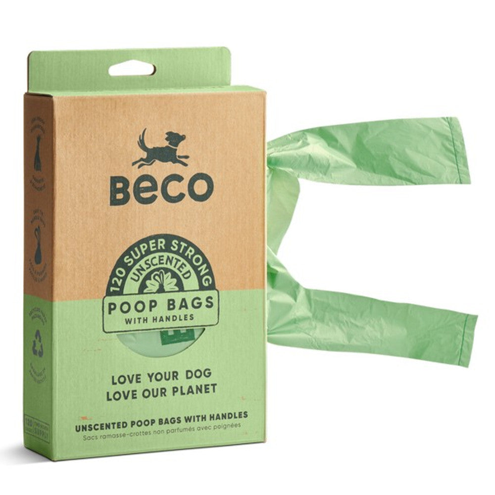 Beco Bio-Degradable Poop Bags With Tie Handles - 120 Bags