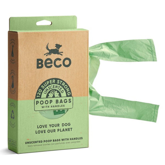 Beco Bio-Degradable Poop Bags With Tie Handles - 120 Bags