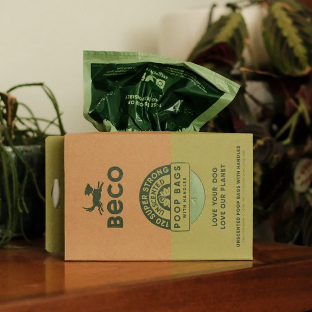Beco Bio-Degradable Poop Bags With Tie Handles - 120 Bags