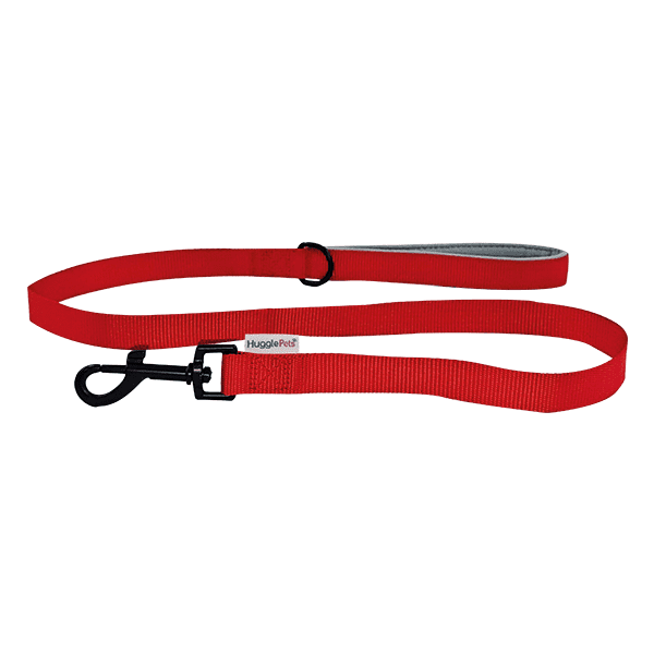 Padded Handle Dog Lead - Red