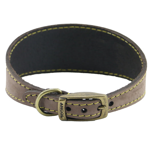 Timberwolf Whippet Leather Collar 30 - 34 cm - Sable - Sniff & Bark
